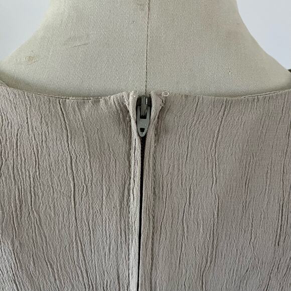 Vtg Y2K 2000s Beige Textured Sleeveless Shift Dress Wmns M/L Cottagecore - Picture 5 of 9